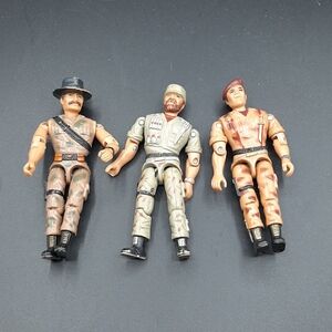 Vintage 3 Lanard Action Figures 1986 The Corps GI Joe 3 3/4" Croc Shark Sarge